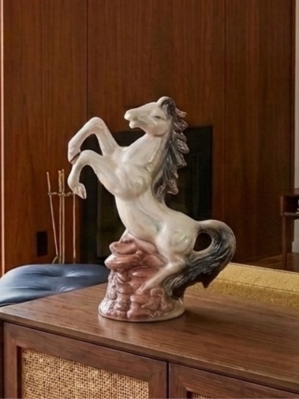 1980s Horse Statue Iridescent Glaze Ceramic Woolco Grandma Eclectic Grandpa
